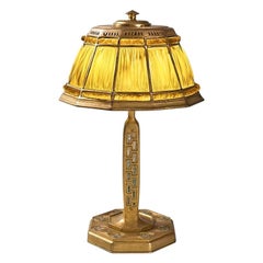 Antique "Abalone Linenfold" Desk Lamp by Tiffany Studios, New York