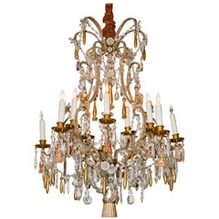 Italian Beaded Giltwood Chandelier