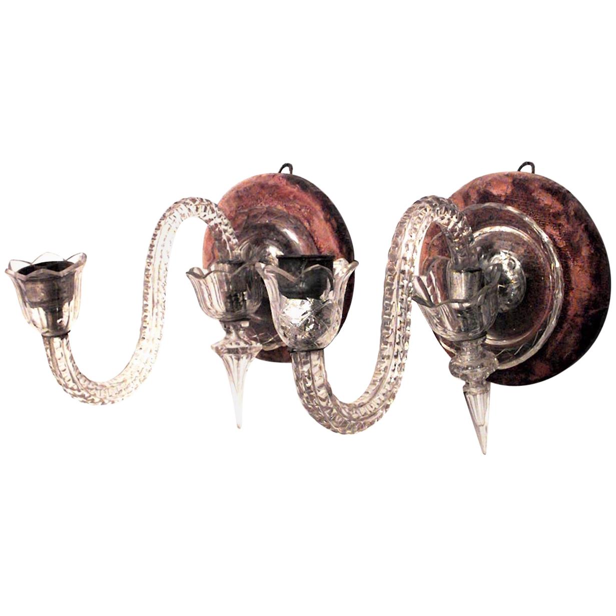 Pair of Similar English Victorian Waterford Crystal Wall Sconces