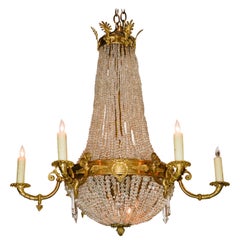 19th Century French Basket Chandelier