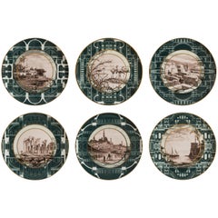 Set of Six Lebanon Porcelain Dinner Plates, Made in Italy