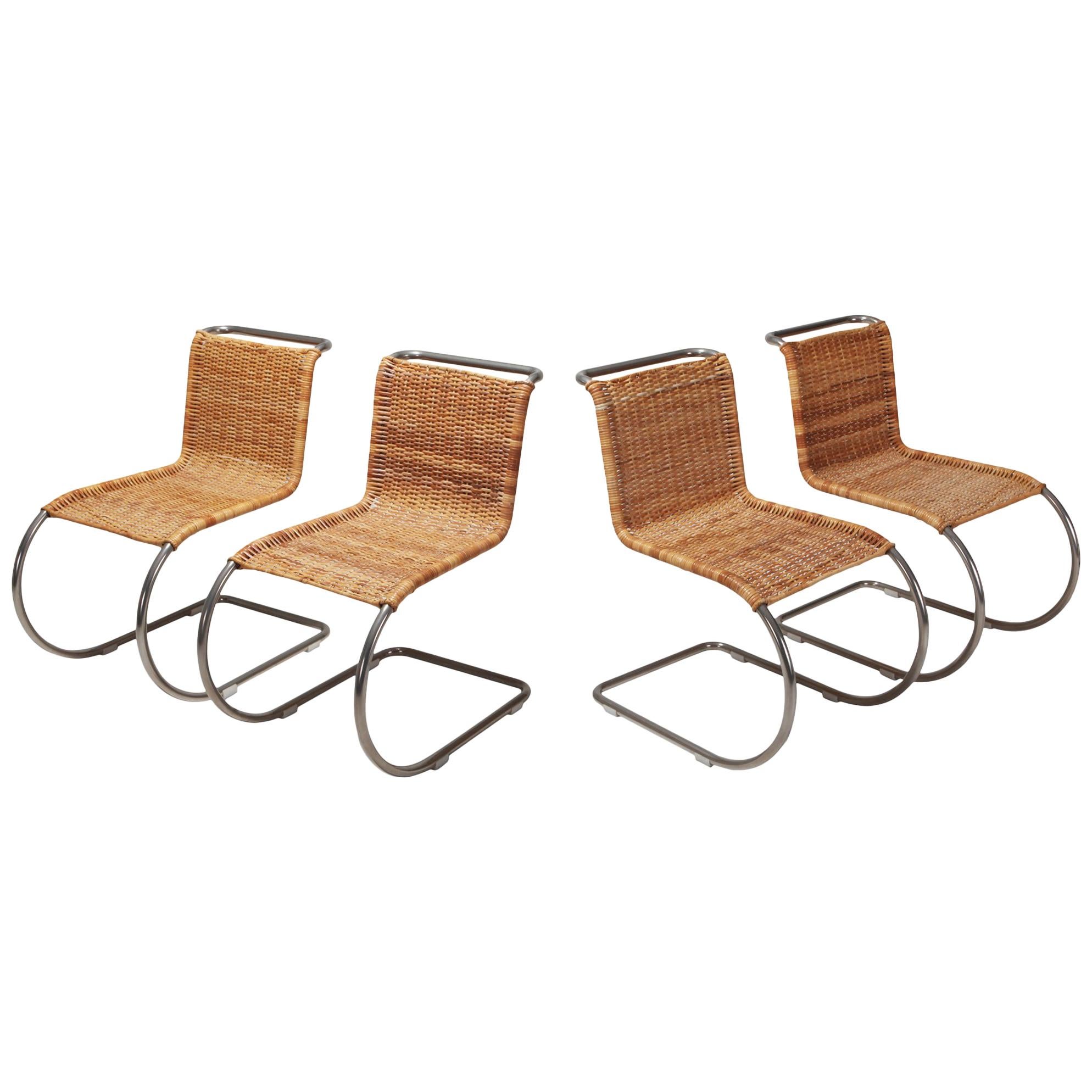 Ludwig Mies van der Rohe Set of Four B42 Weissenhof Chairs by Tecta