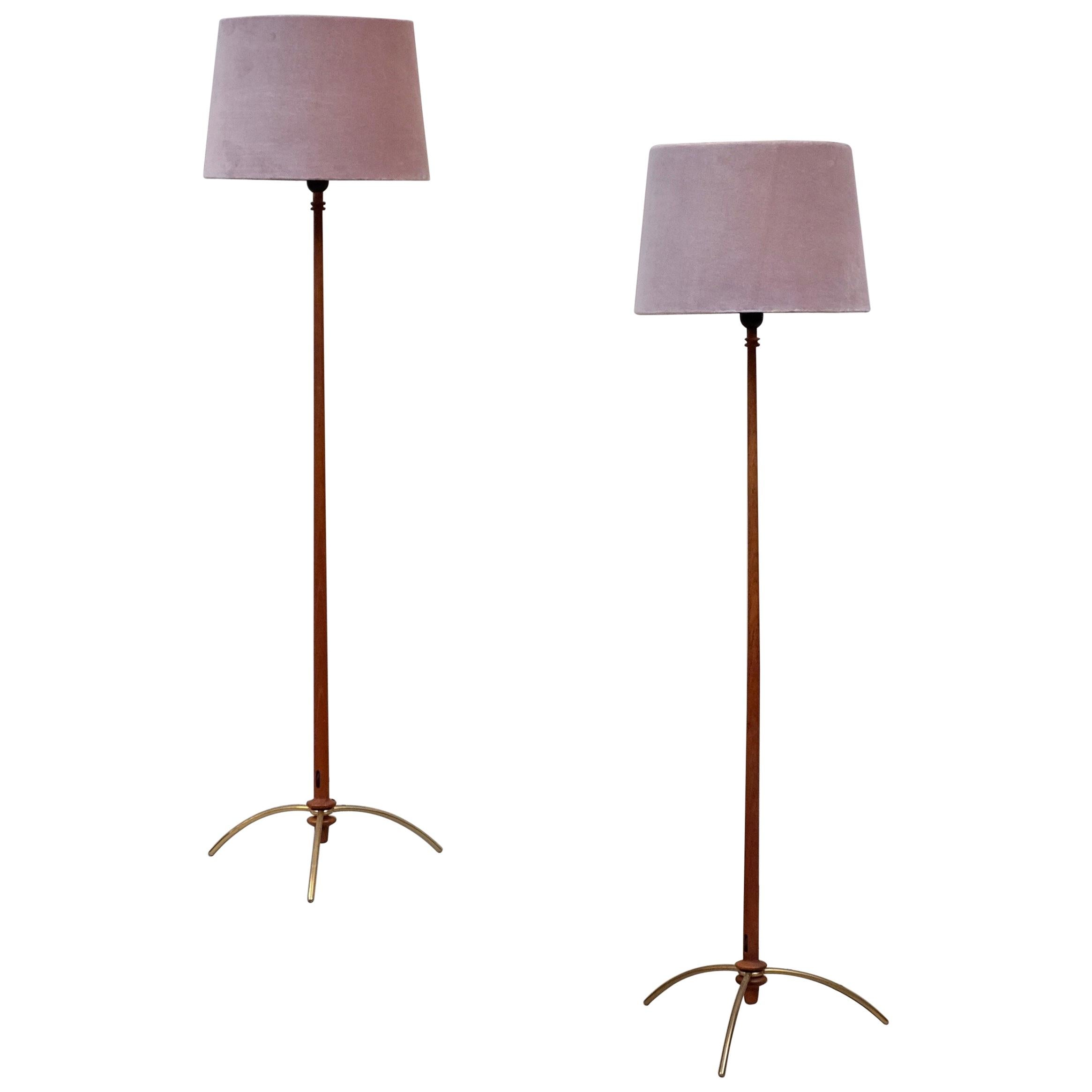 Rare Pair of Hans-Agne Jakobsson Floor Lamps Model G-45, 1960s For Sale