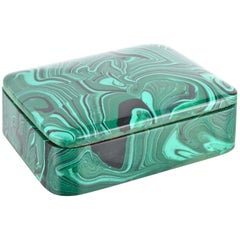 Faux Malachite Lidded Box