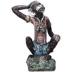 Mono victoriano de terracota mayólica