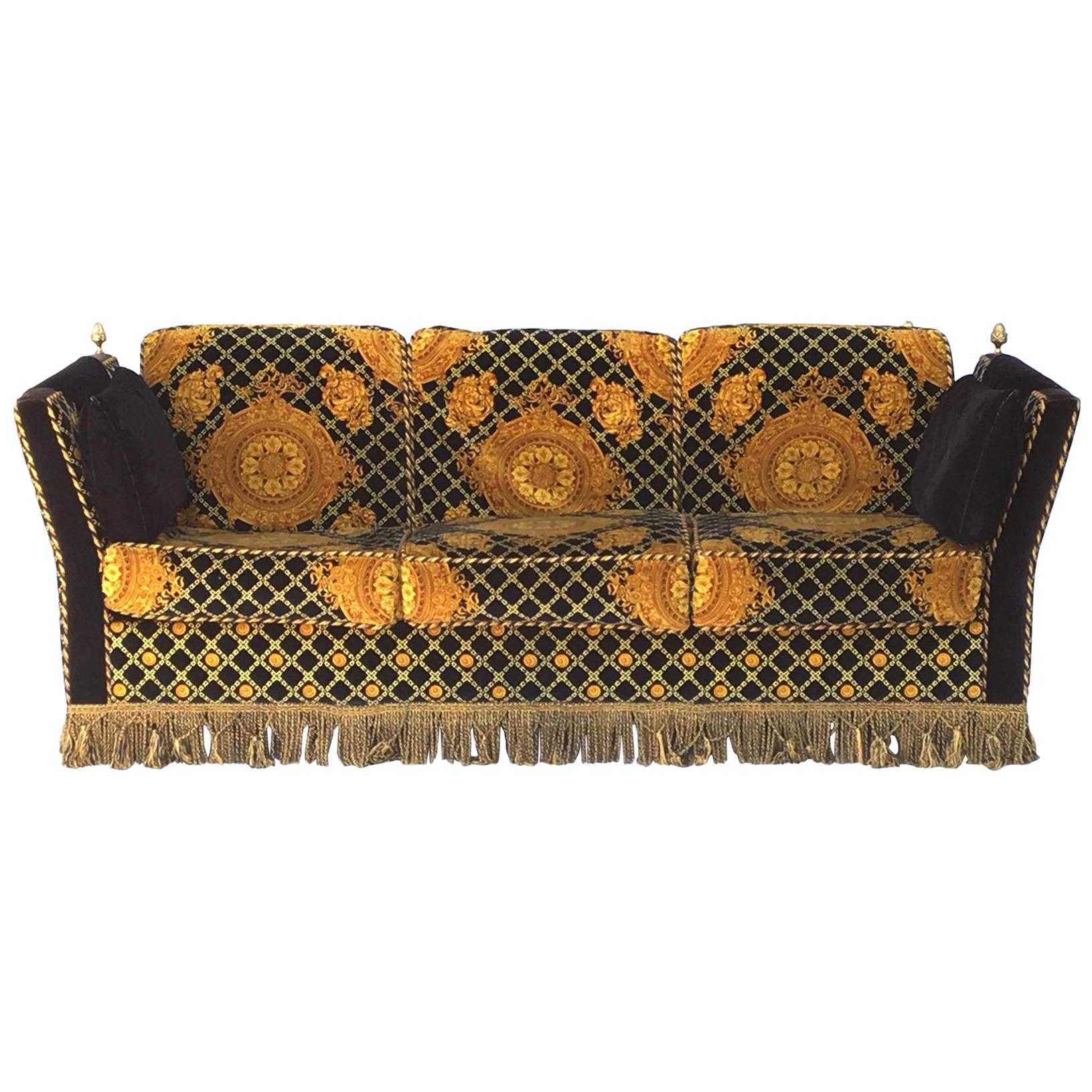 Versace Style Smoking Knole Sofa mit geflochtenen Armlehnen von Stefano Giovanni