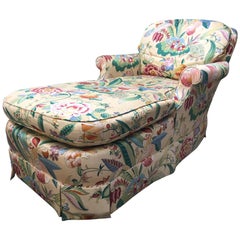 Vintage Tropical Print Chaise Lounge by Baker
