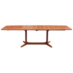 Modern Danish Scandinavian Teak Two-Leaf Dining Table by Skovby