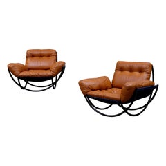 Rare Pair of Lennart Bender Easy Chairs, 1960s