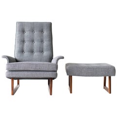 Milo Baughman, Lounge-Sessel und Ottoman für Thayer Coggin