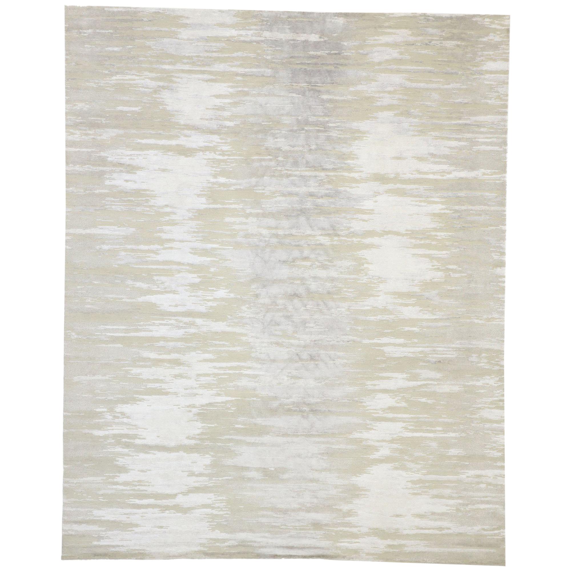 New Nordic Ombré Area Rug with Neutral Colors and Hygge Scandi Style For Sale