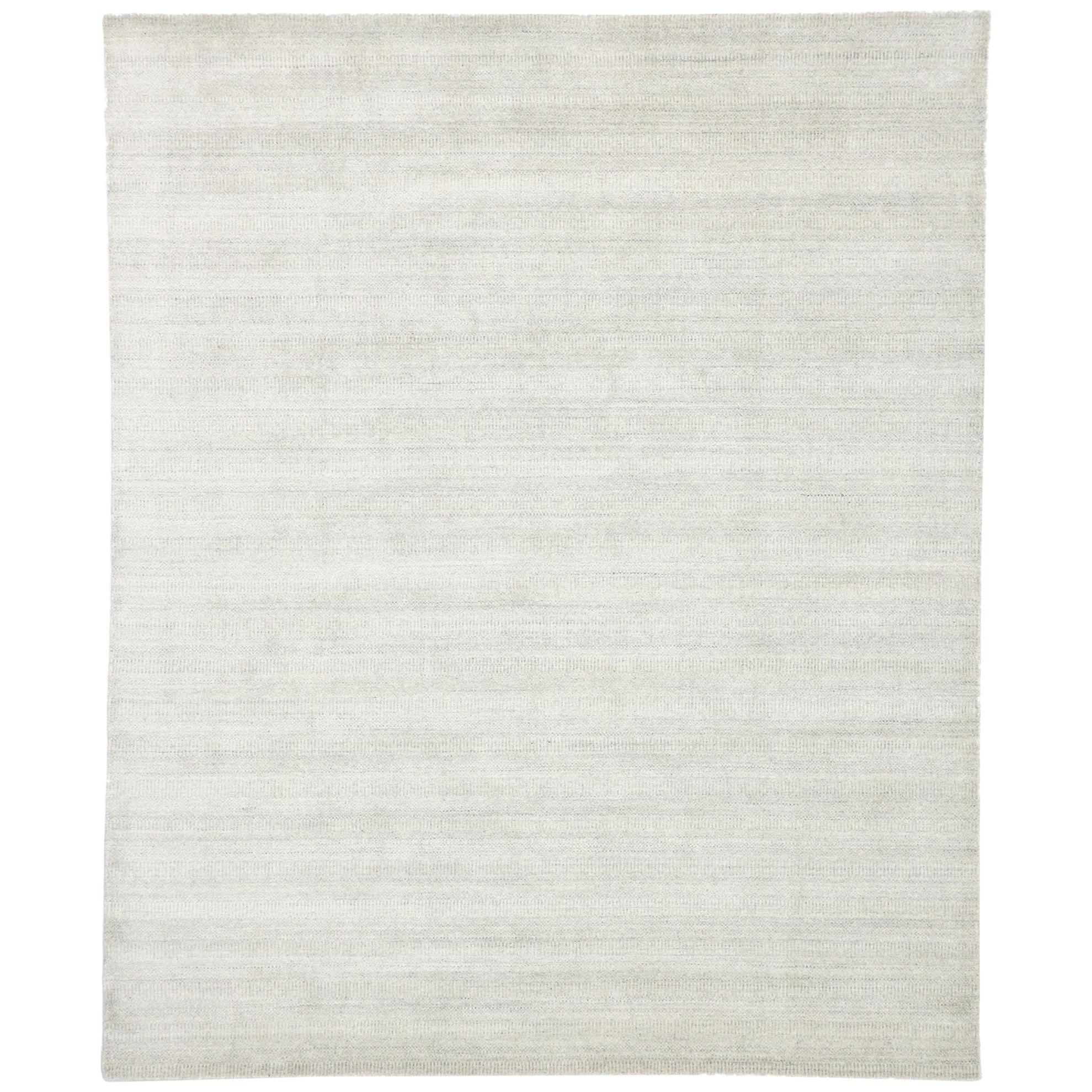 New Transitional Light Gray Area Rug with Scandinavian Modern Style For Sale