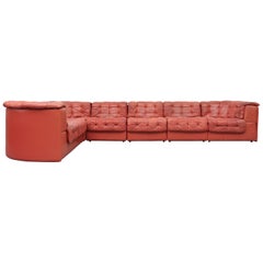 Canapé sectionnel en cuir De Sede DS 11 Terracotta