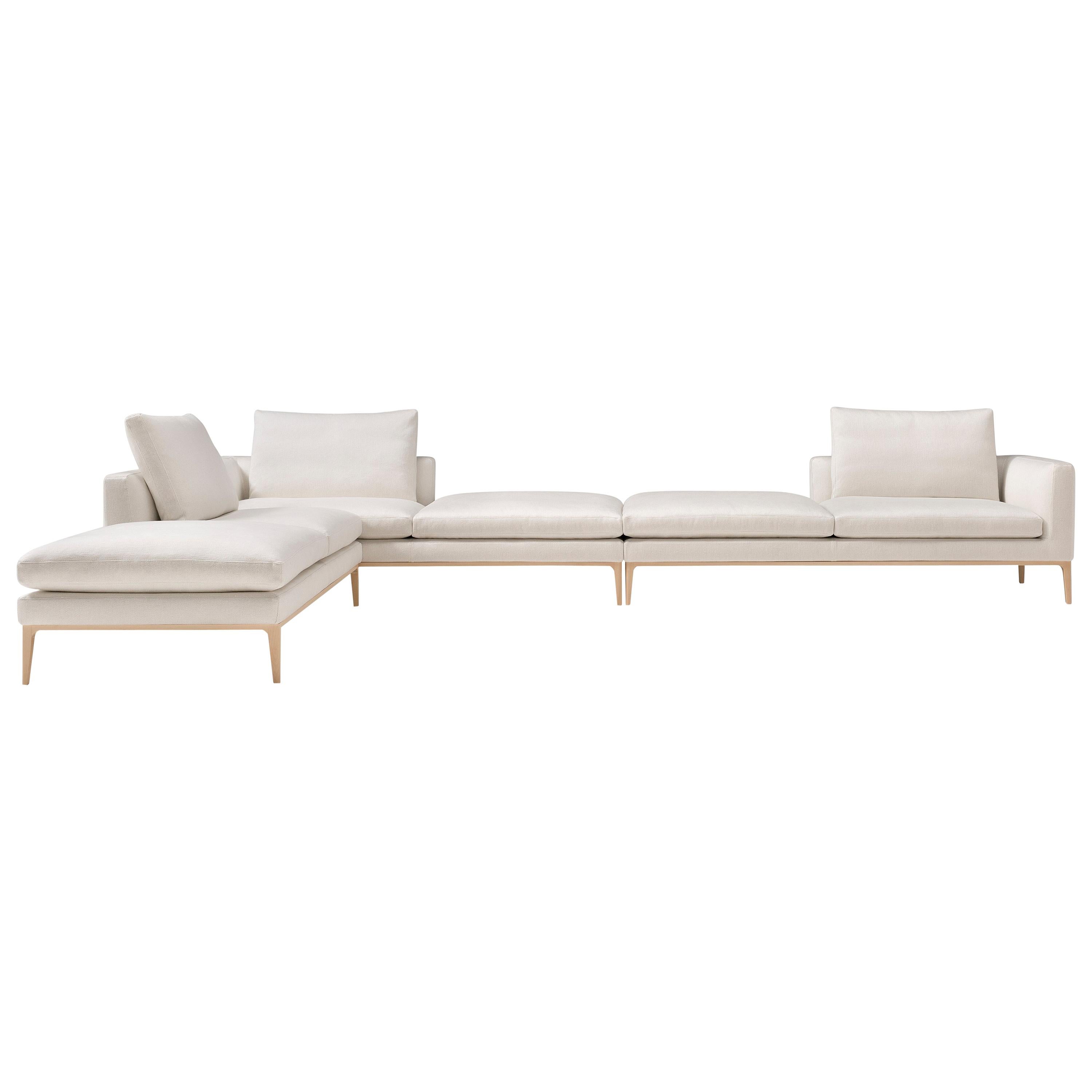 Amura 'Leonard' Sofa and Seating System In Coffee Leather by Emanuel Gargano For Sale