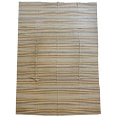Antique 1900s Wool Persian Jajim Kilim Rug, 8' x 11'