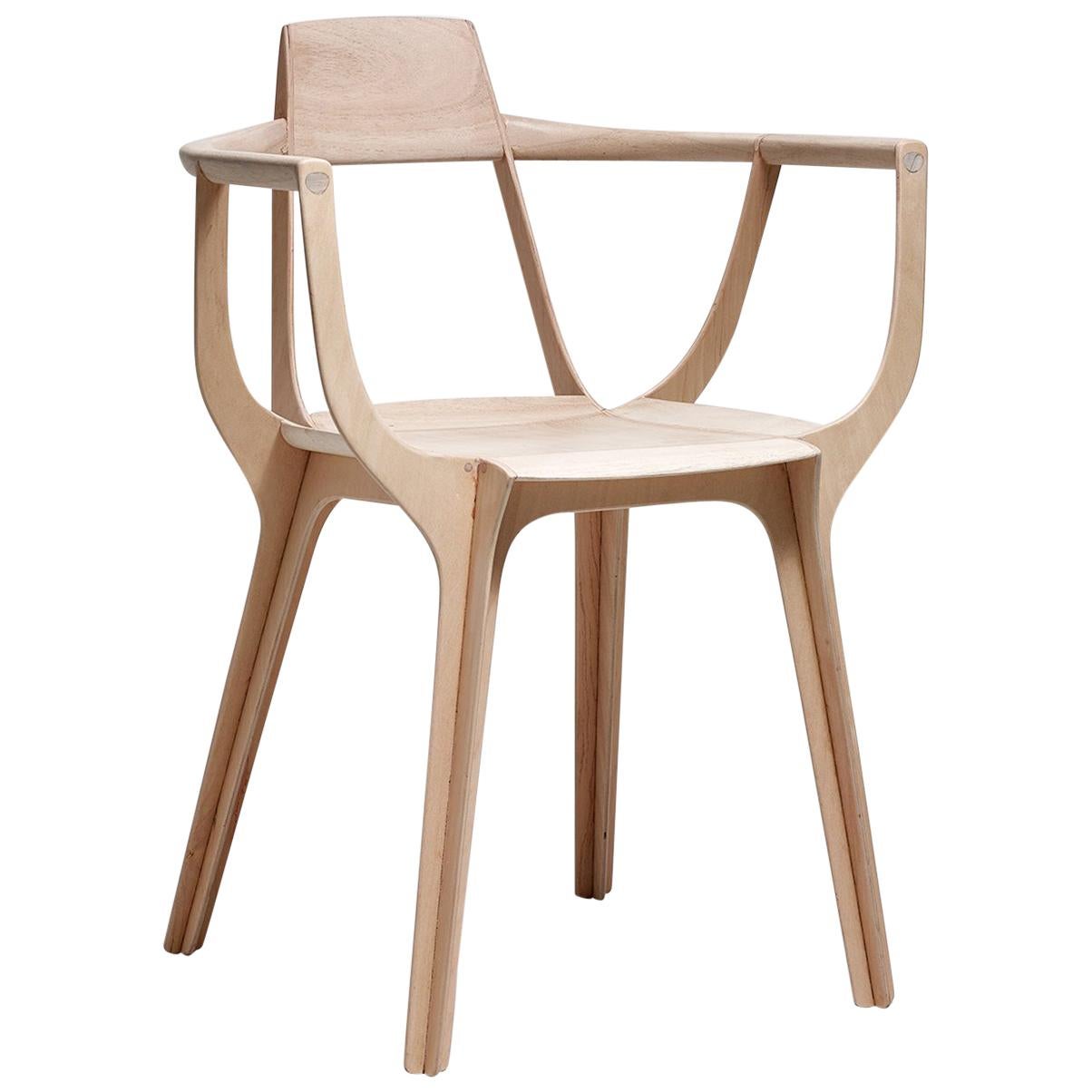 Eutopia Armchair in Kiri Wood by Francisco Gomez Paz For Sale