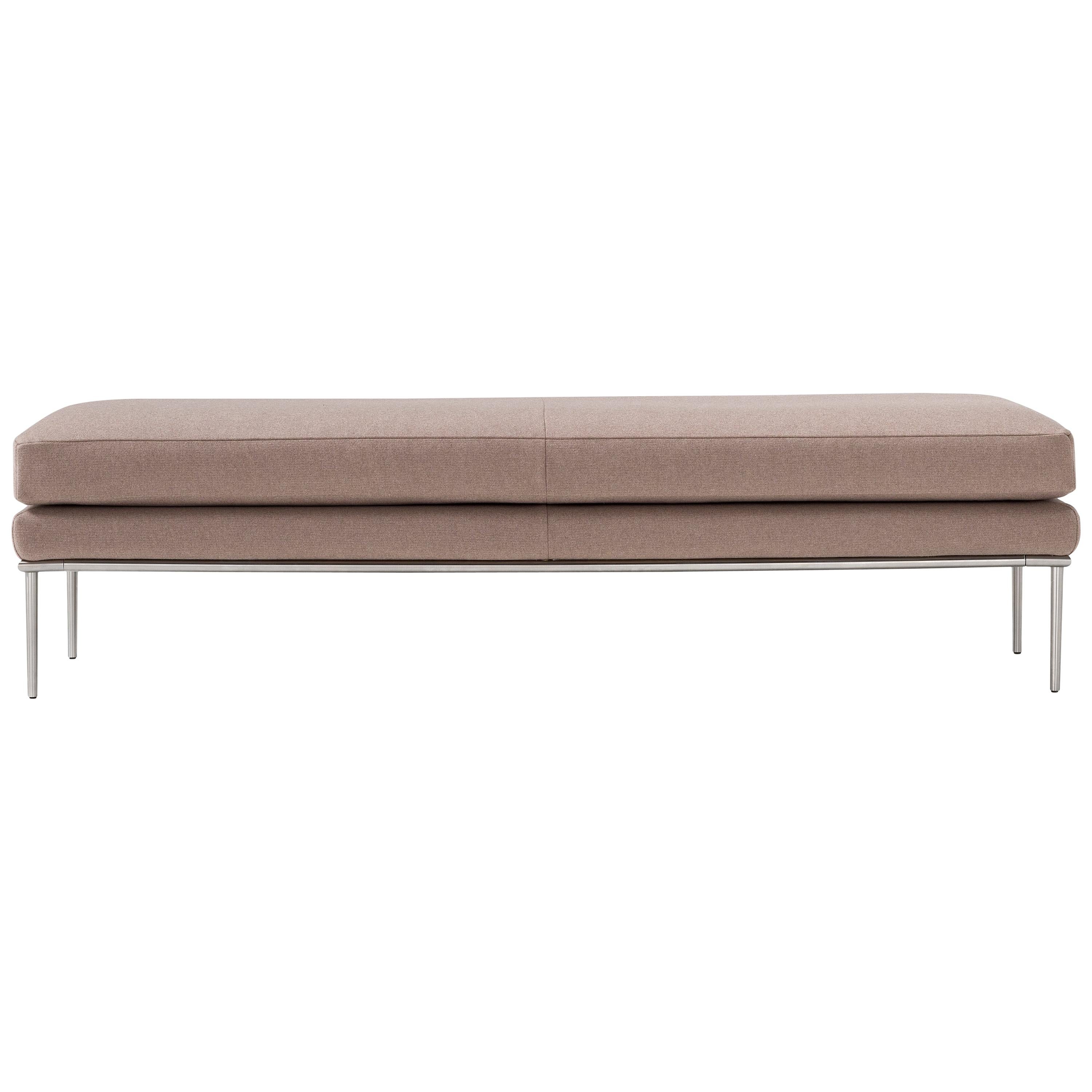 Amura 'Alice' Bench in Oatmeal Wool by Luca Scacchetti For Sale