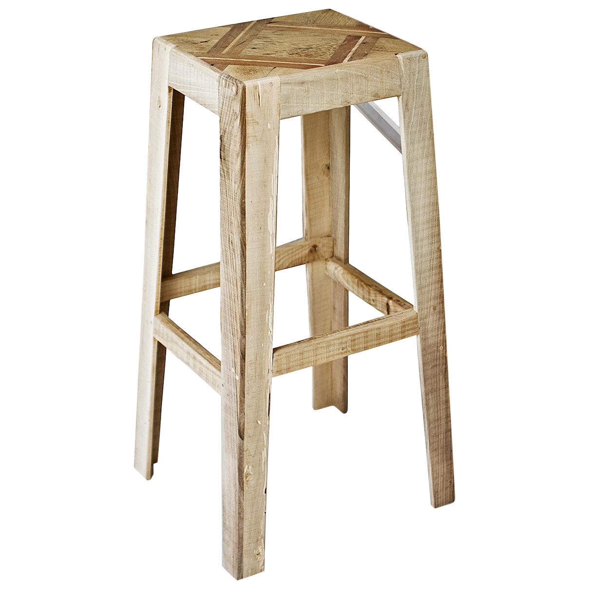 Wooden Bar Stool in Handcrafted Elm by Hillsideout