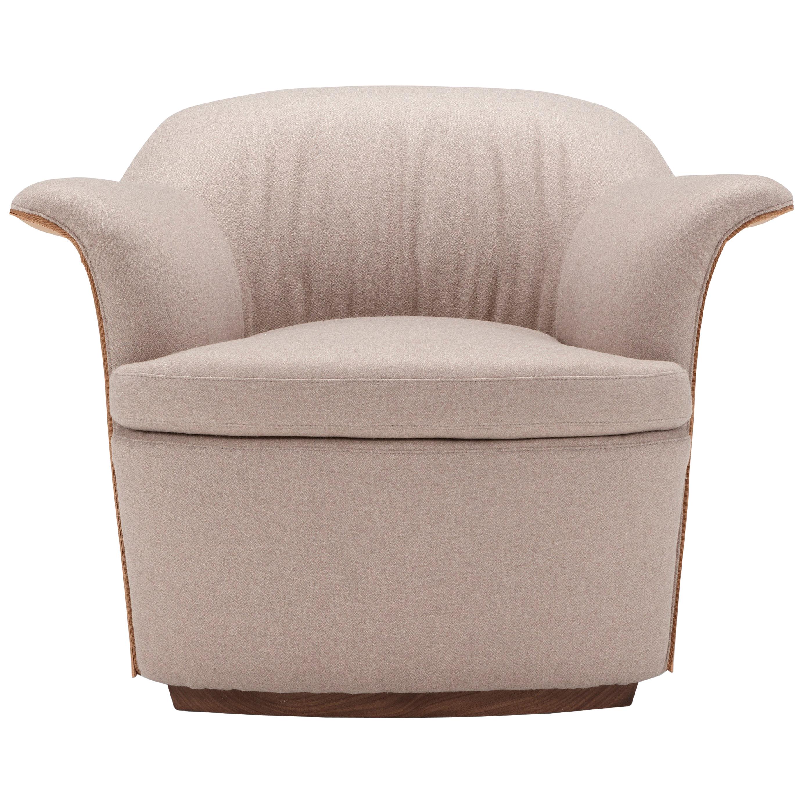 Amura 'Mathilde' Armchair in Leather and Fabric by Emanuel Gargano For Sale