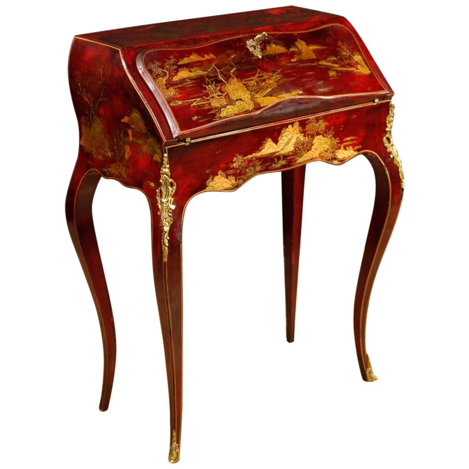 20th Century Lacquered Chinoiserie Wood French Bureau, 1950