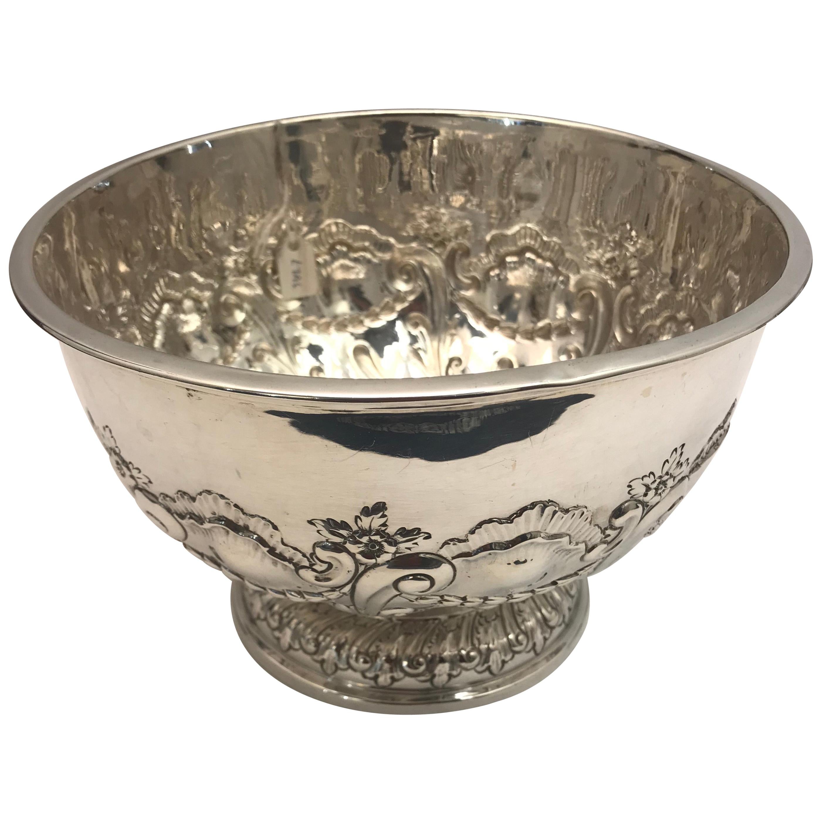 Antique English Sterling Silver Bowl, 1907 For Sale