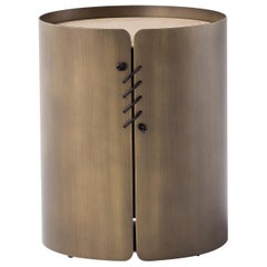 Amura 'Setacci' Small Coffee Table with Dark Wood Frame and Metal Top