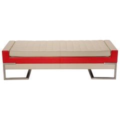Amura 'Tiffany' Bench in Ivory and Red by Luca Scacchetti