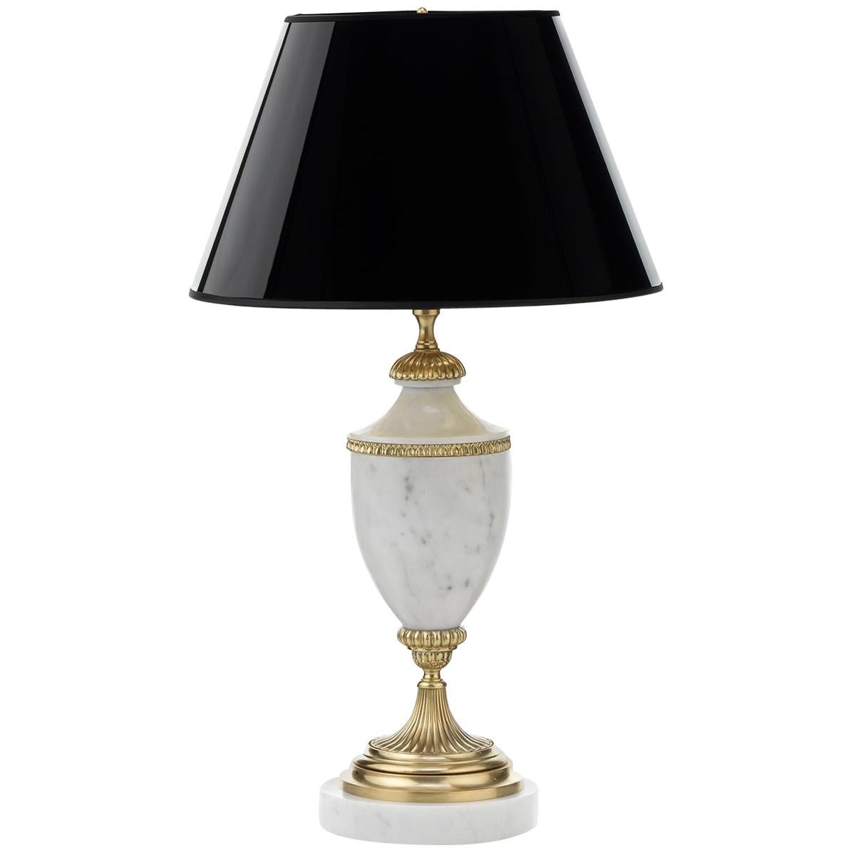 White Marble Table Lamp by Badari For Sale