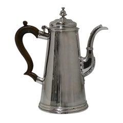 18th Century Antique George II Sterling Silver Coffee Pot London 1735 Tho Farren