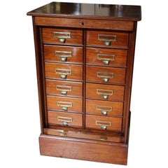 Antique Mahogany 12-Drawer Filing Cabinet by Shannon Ltd.