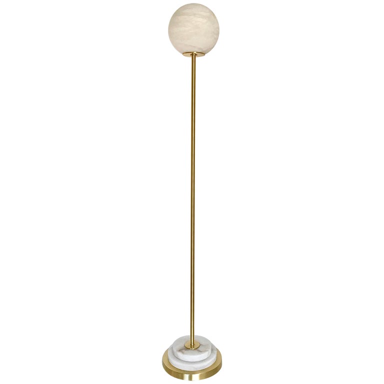 Minimal Floor Lamp "Alabaster Moon" For Sale at 1stDibs