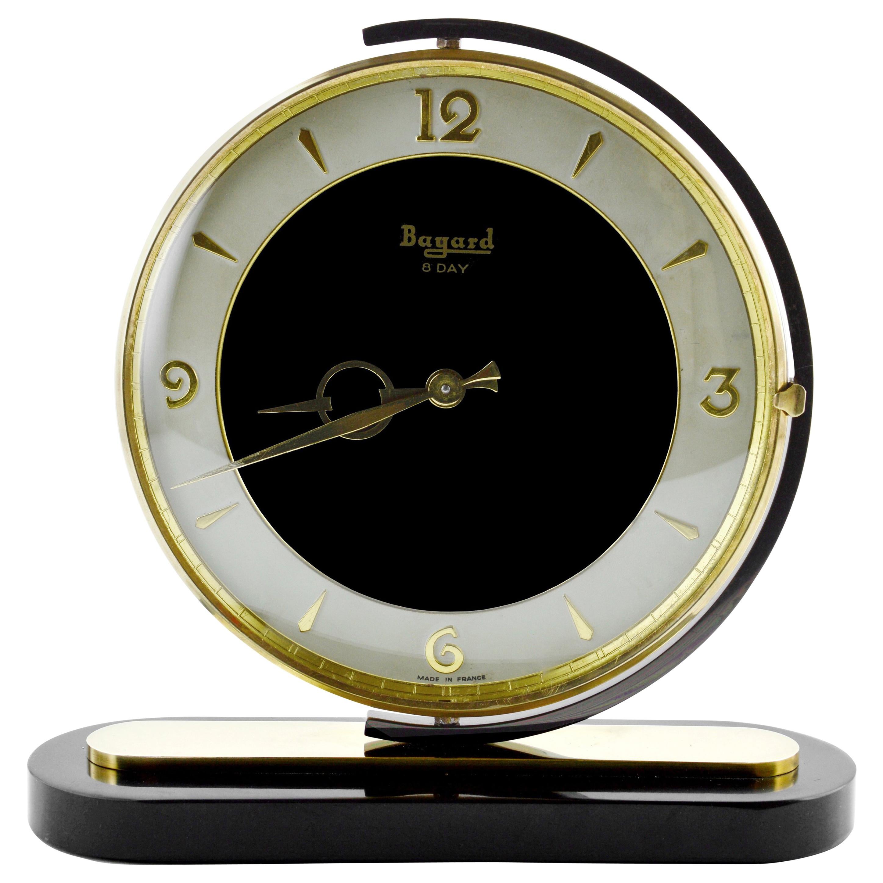 French Art Deco Swiveling Clock by Bayard, 1930s