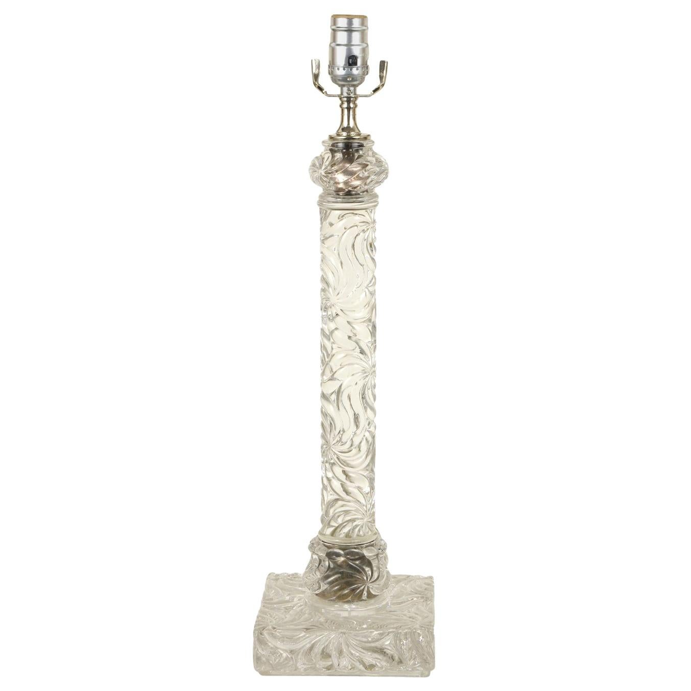 Signed Baccarat Crystal Lamp, circa 1880 For Sale
