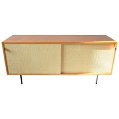 Vintage Sideboard by Florence Knoll for Knoll International 1960s, Teak and Seagrass