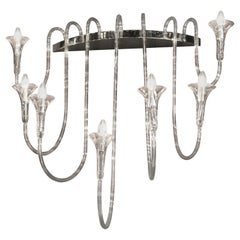 Octopus Big Wall Chandelier in Pyrex, Baroque Style, Italy