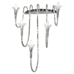 Octopus Small Wall Chandelier in Pyrex, Baroque Style, Italy