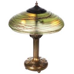 Bradley and Hubbard Art Glass Desk Lamp