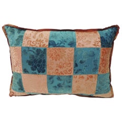 Antique Pink and Blue Romance through the Gilded Age’s Asian Textiles Patchwork Pillow