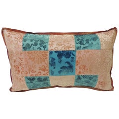 Pink and Blue Romance through the Gilded Age’s Asian Textiles Patchwork Pillow
