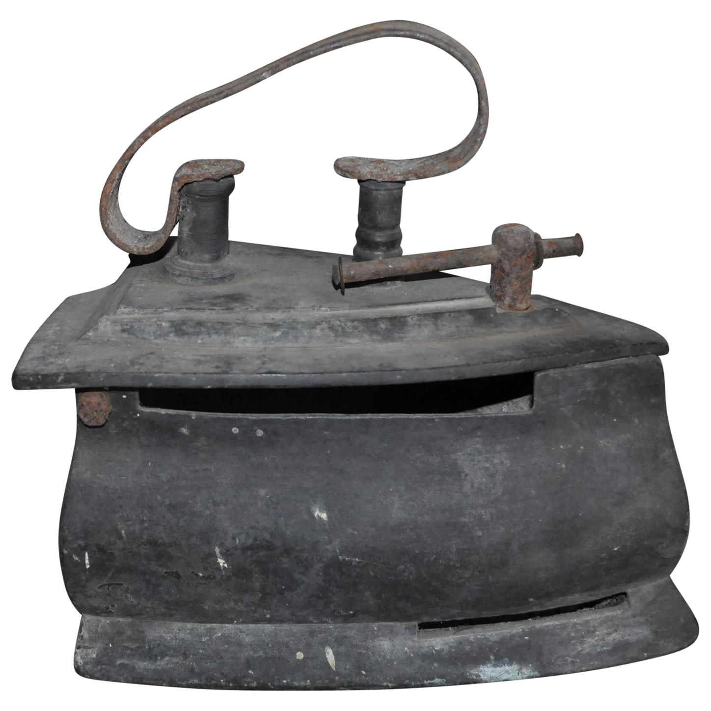 Antique Coal Iron, Early 20th Century For Sale