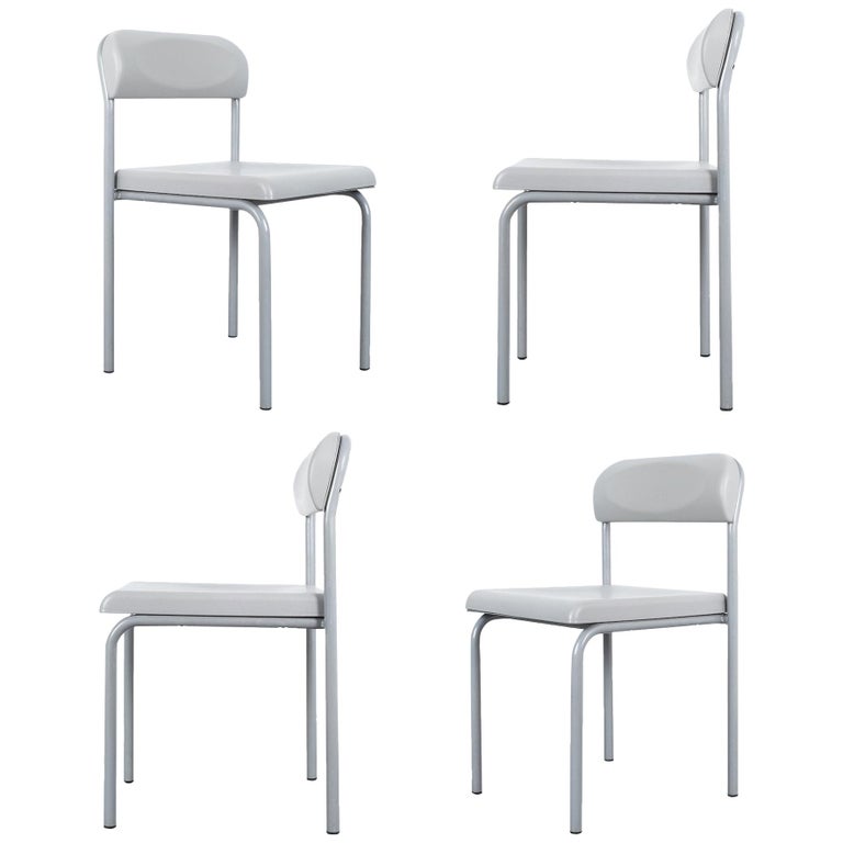 Ettore Sottsass Greek Chairs One of Seven Grey Bieffeplast, Italy, 1980 For Sale