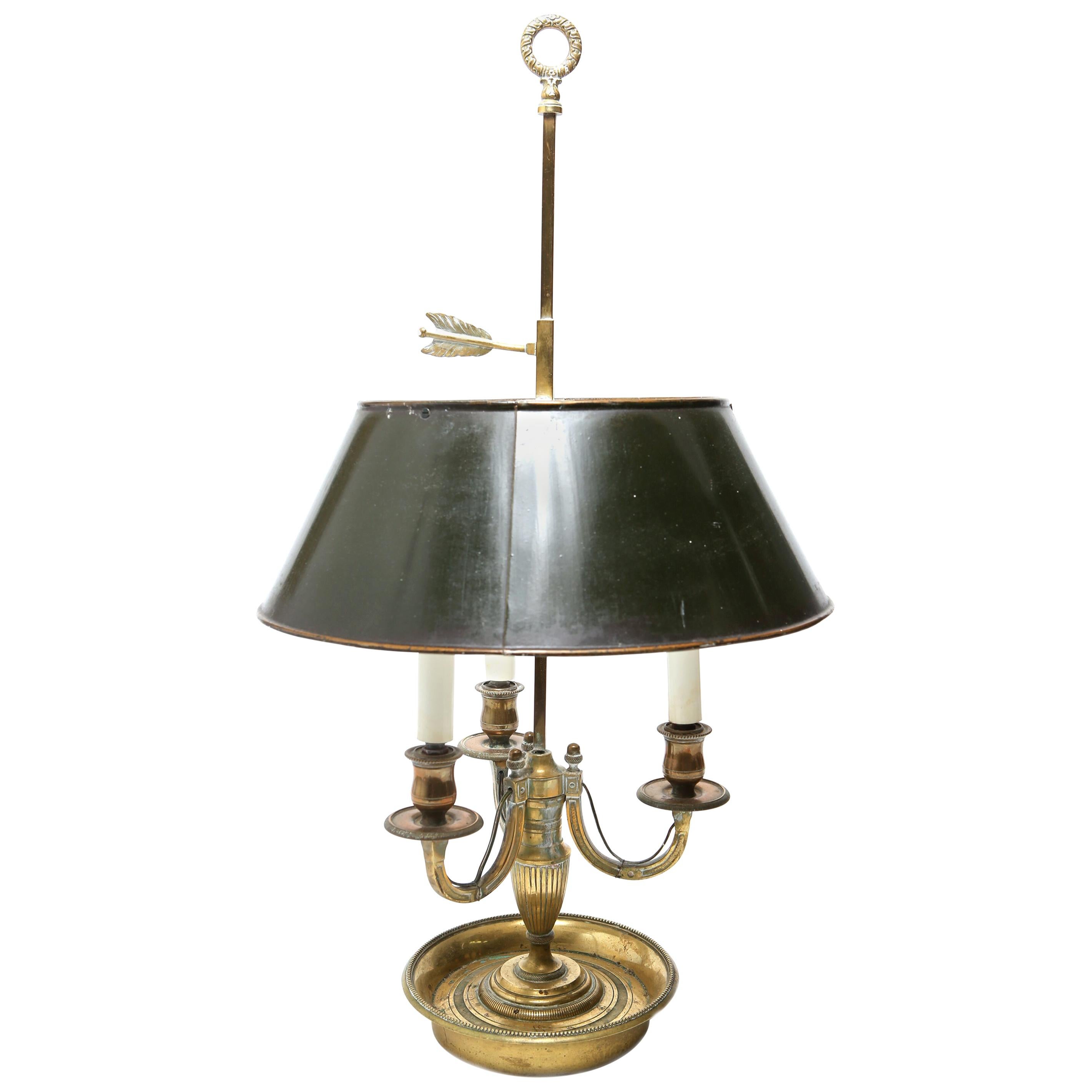 Neoclassical Style Bouillotte Lamp in Gilt Bronze