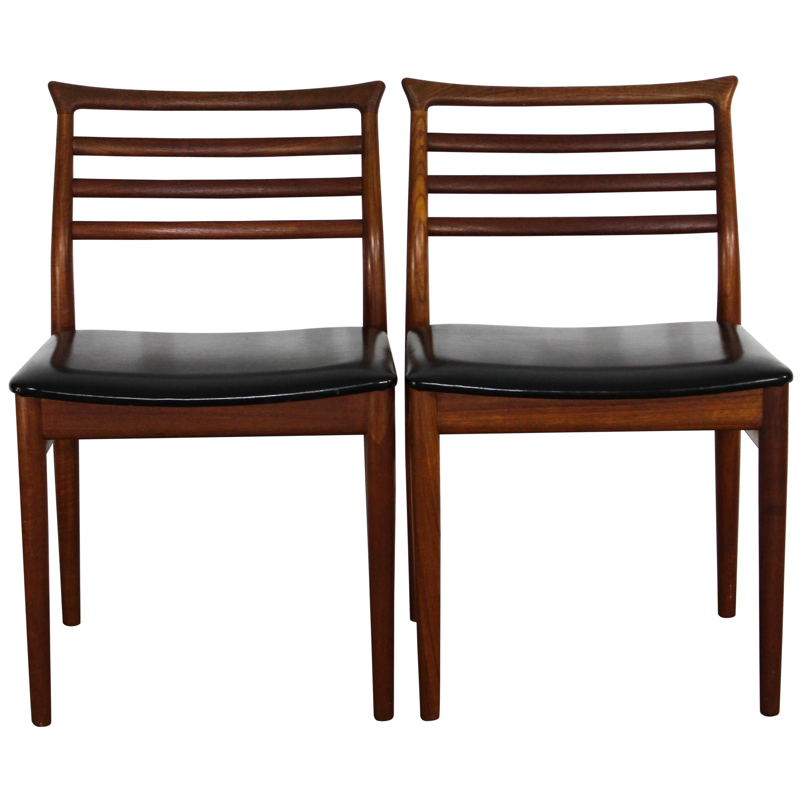 Midcentury Danish Erling Torvits Teak Dining Chairs, 2 Available
