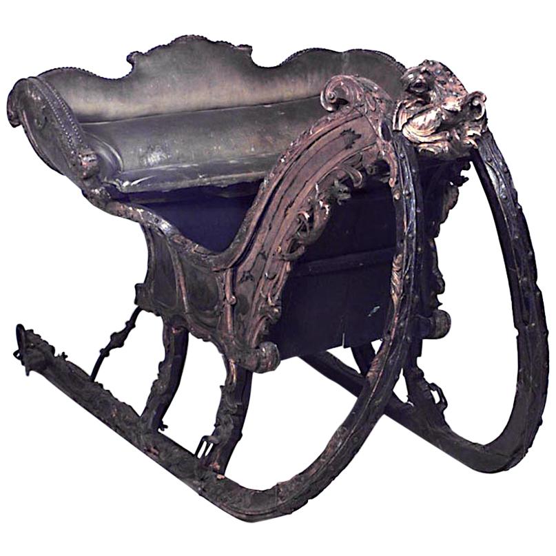 Antique Russian Carved Sleigh