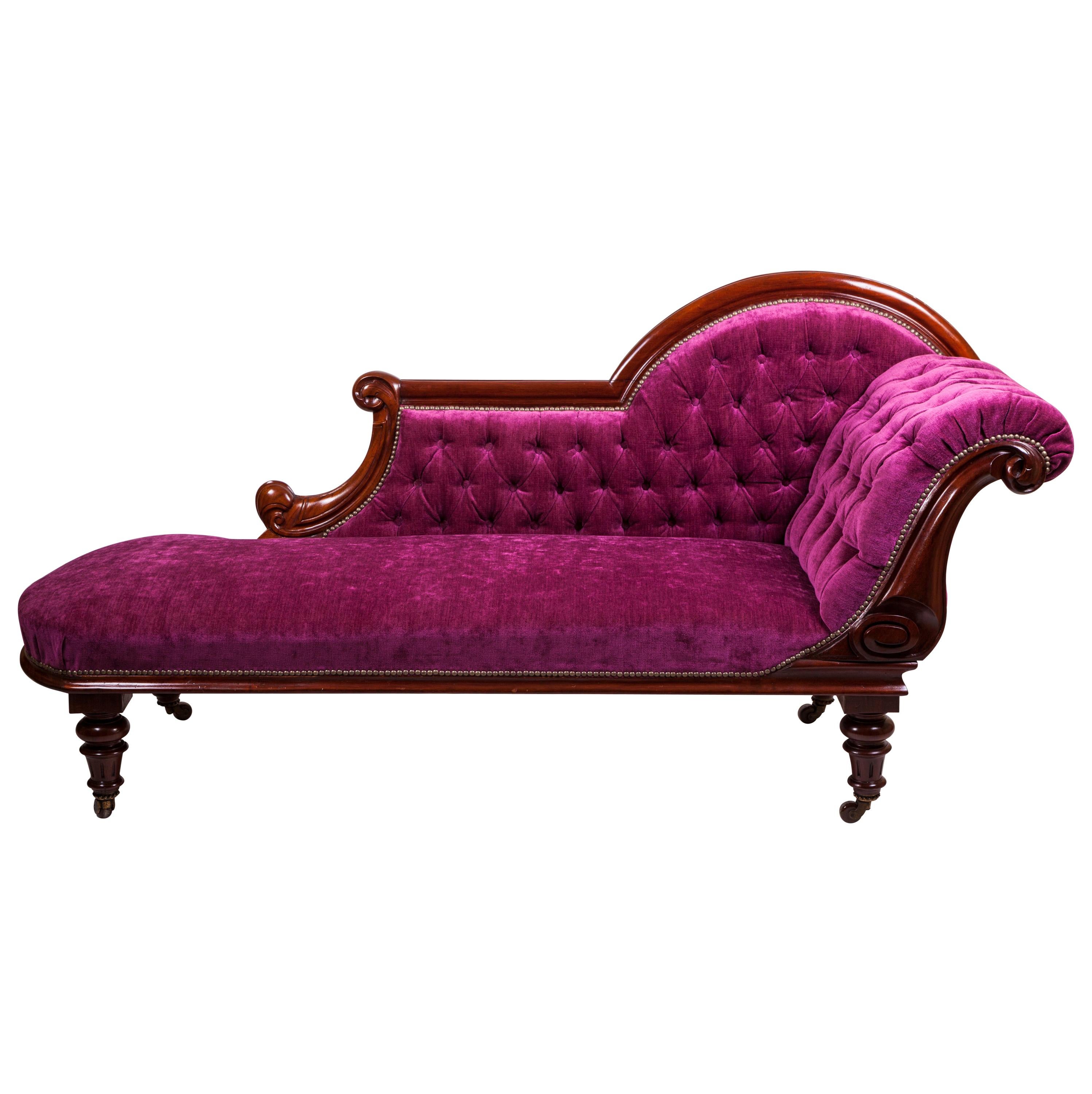 19th Century Victorian Mahogany Chaise Lounge
