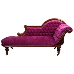 Antique 19th Century Victorian Mahogany Chaise Lounge