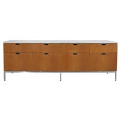 Florence Knoll Credenza in White Oak and Calacutta Marble