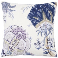 Schumacher Indian Arbre Hyacinth Two-Sided Linen Pillow