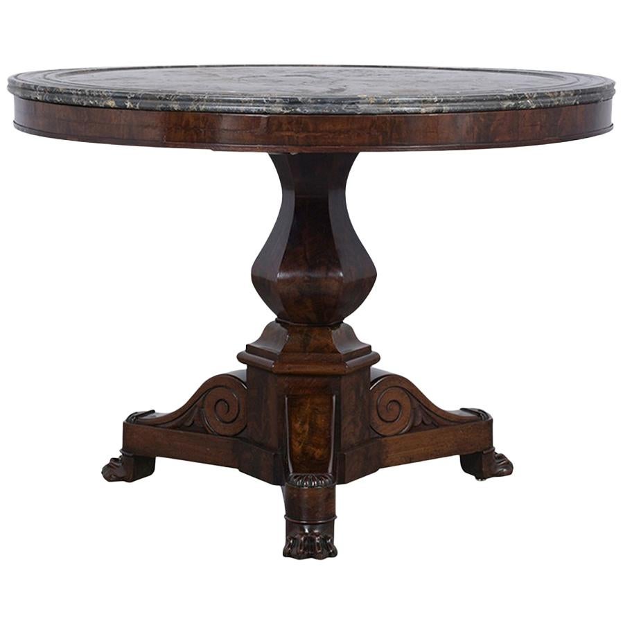 Mid 19th Century French Empire Pedestal Center Table