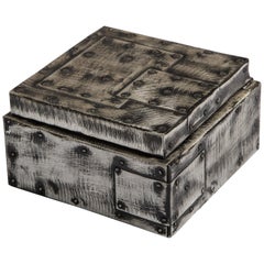 Used Paul Evans Humidor Box, Argente Patchwork, Signed